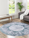 Laguna Sands Collection Area Rug - Catalina Round Teal Ivory  lifestyle 101