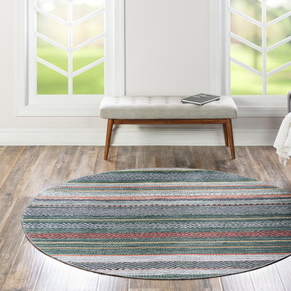 Laguna Sands Collection Area Rug -  Malibu Round Green  lifestyle 126