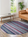 Laguna Sands Collection Area Rug -  Malibu Round Navy Blue  lifestyle 45