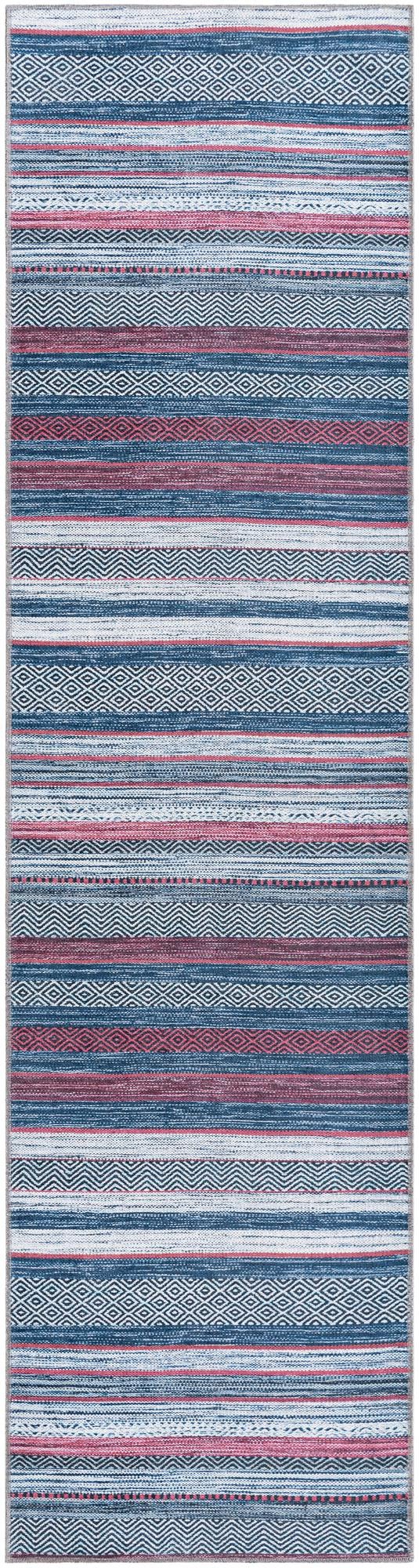 Laguna Sands Collection Area Rug -  Malibu Runner Navy Blue  lifestyle 67