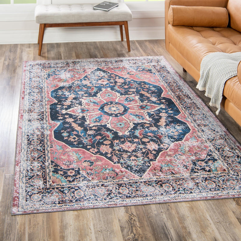 Laguna Sands Collection Area Rug -  Zuma Rectangle Navy Blue  lifestyle 14