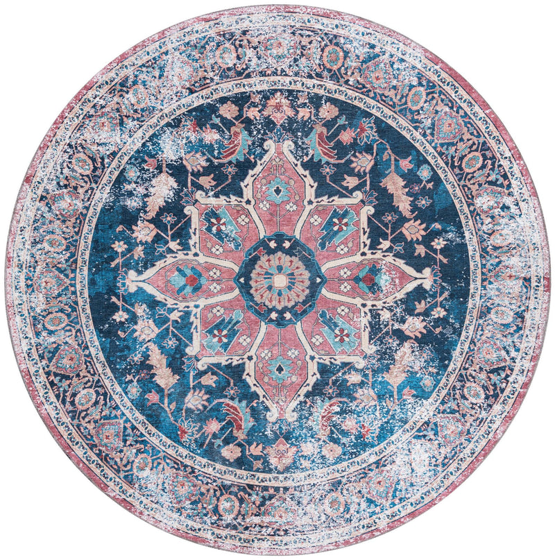 Laguna Sands Collection Area Rug -  Zuma Round Navy Blue  lifestyle 16