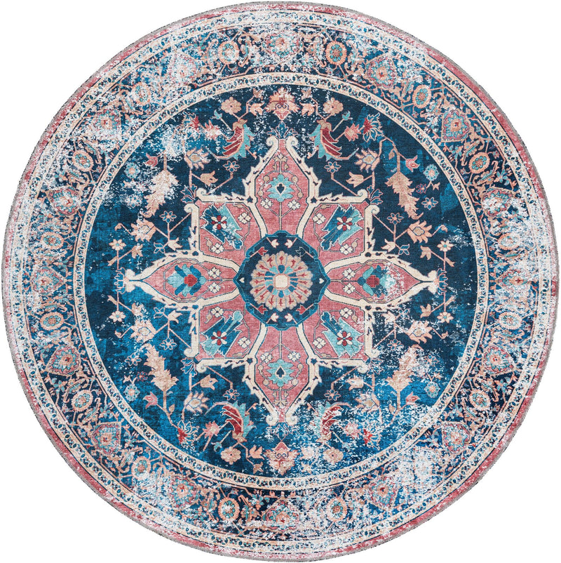 Laguna Sands Collection Area Rug -  Zuma Round Navy Blue  lifestyle 20