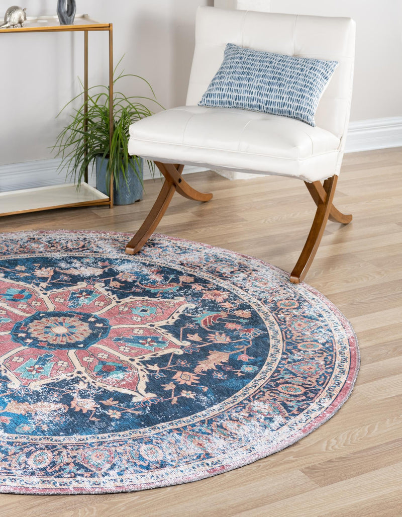 Laguna Sands Collection Area Rug -  Zuma Round Navy Blue  lifestyle 24