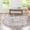 Laguna Sands Collection Area Rug -  Venice Round Ivory Almond  lifestyle 135