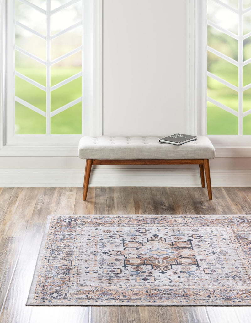 Laguna Sands Collection Area Rug -  Venice Square Ivory Almond  lifestyle 43