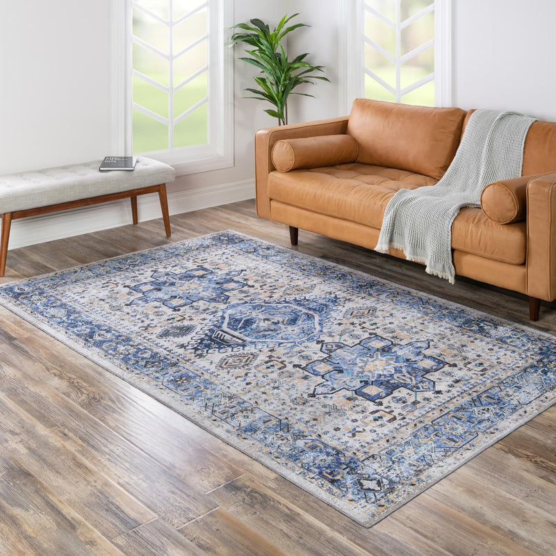 Laguna Sands Collection Area Rug -  Venice Rectangle Royal Blue  lifestyle 39