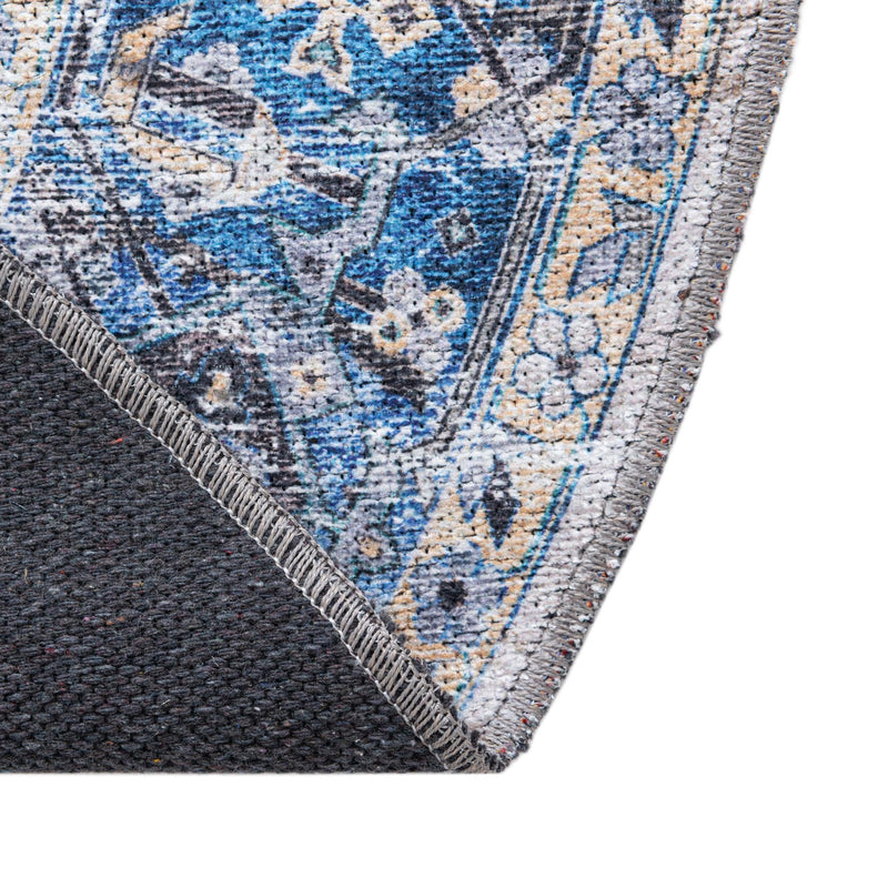 Laguna Sands Collection Area Rug -  Venice Round Royal Blue  lifestyle 101