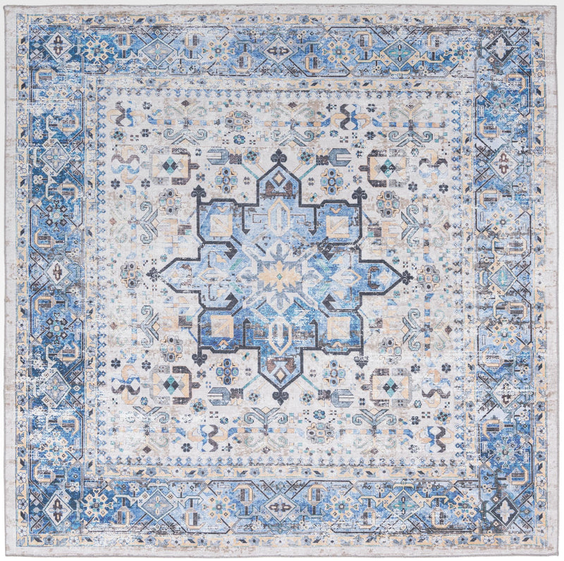 Laguna Sands Collection Area Rug -  Venice Square Royal Blue  lifestyle 37