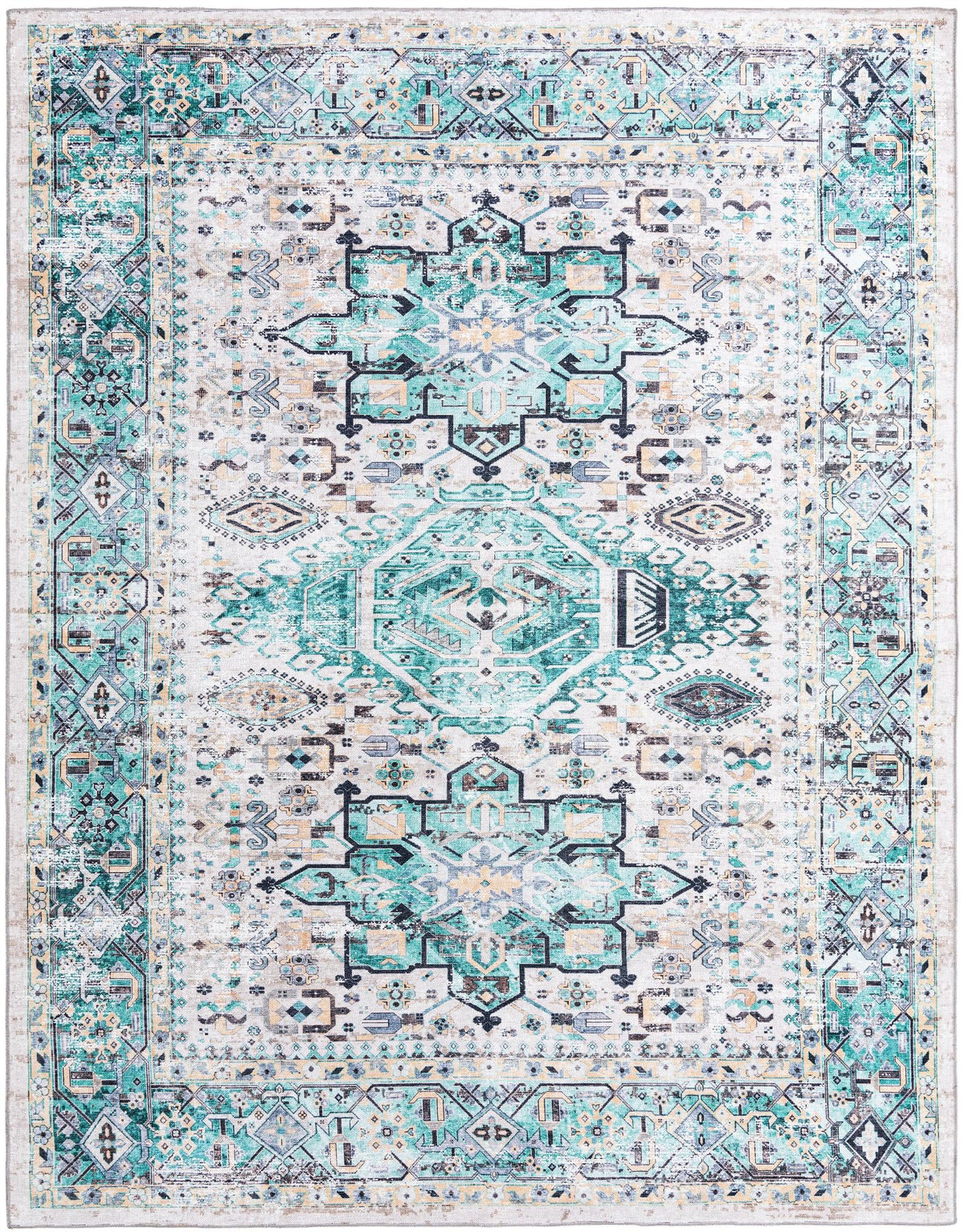 Laguna Sands Collection Area Rug -  Venice Rectangle Aqua Green Main