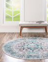Laguna Sands Collection Area Rug -  Venice Round Aqua Green  lifestyle 59