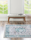 Laguna Sands Collection Area Rug -  Venice Square Aqua Green  lifestyle 61