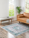 Laguna Sands Collection Area Rug -  Venice Square Aqua Green  lifestyle 78