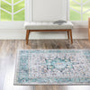 Laguna Sands Collection Area Rug -  Venice Square Aqua Green  lifestyle 130