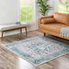 Laguna Sands Collection Area Rug -  Venice Square Aqua Green  lifestyle 146