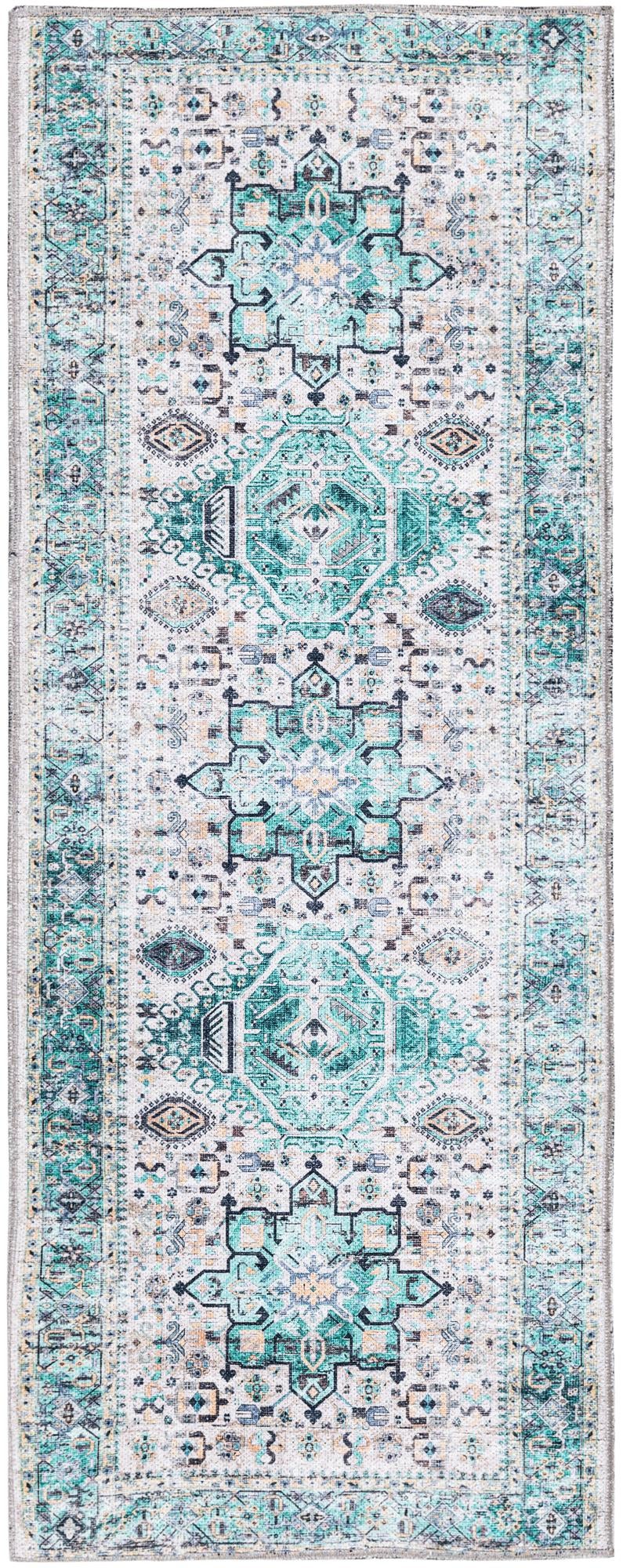 Laguna Sands Collection Area Rug -  Venice Runner Aqua Green  lifestyle 85