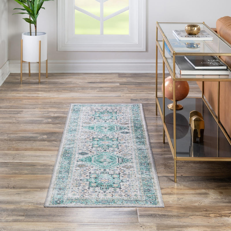 Laguna Sands Collection Area Rug -  Venice Runner Aqua Green  lifestyle 131