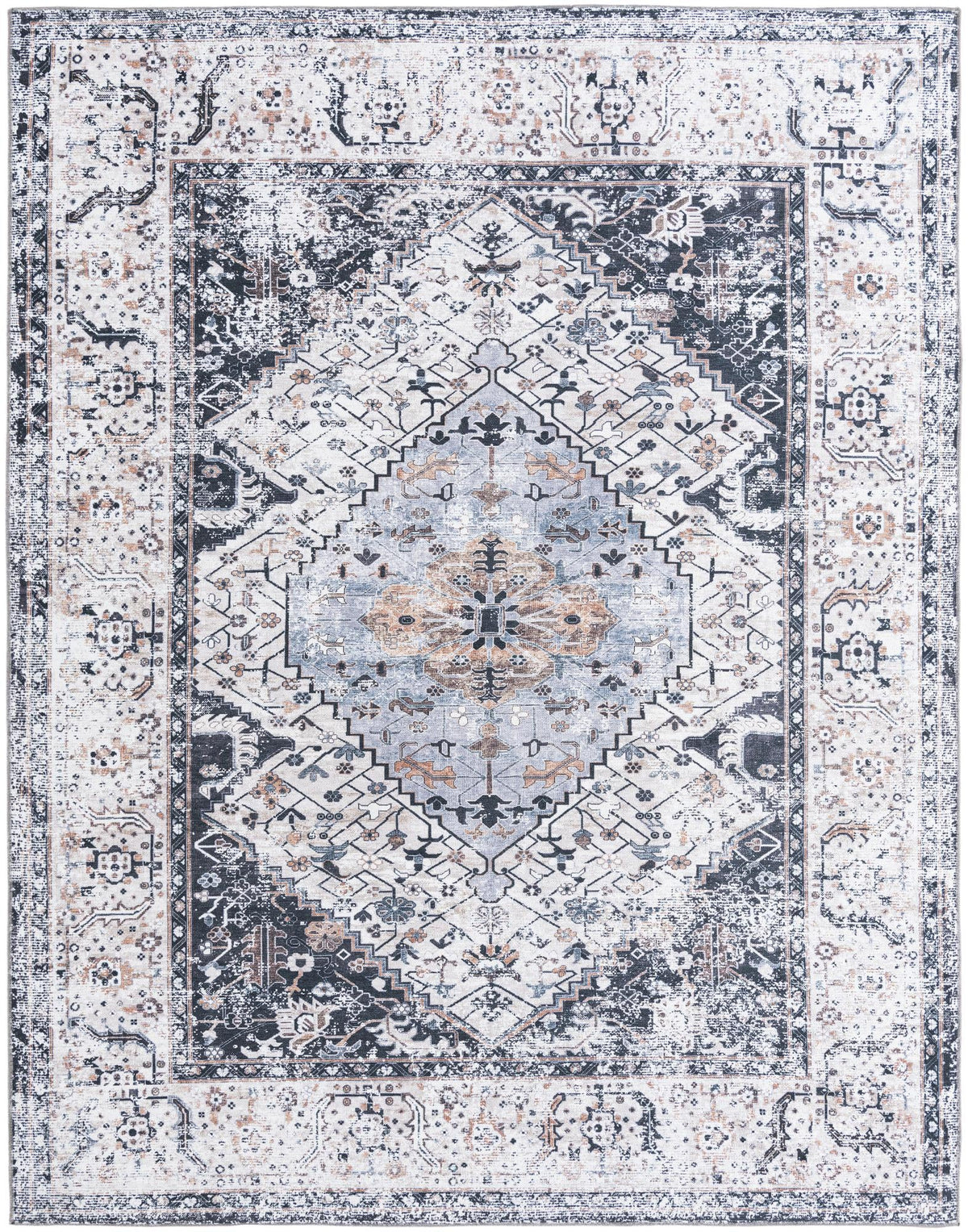 Laguna Sands Collection Area Rug -  Newport Rectangle Linen Charcoal  lifestyle 4