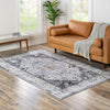 Laguna Sands Collection Area Rug -  Newport Rectangle Linen Charcoal  lifestyle 45