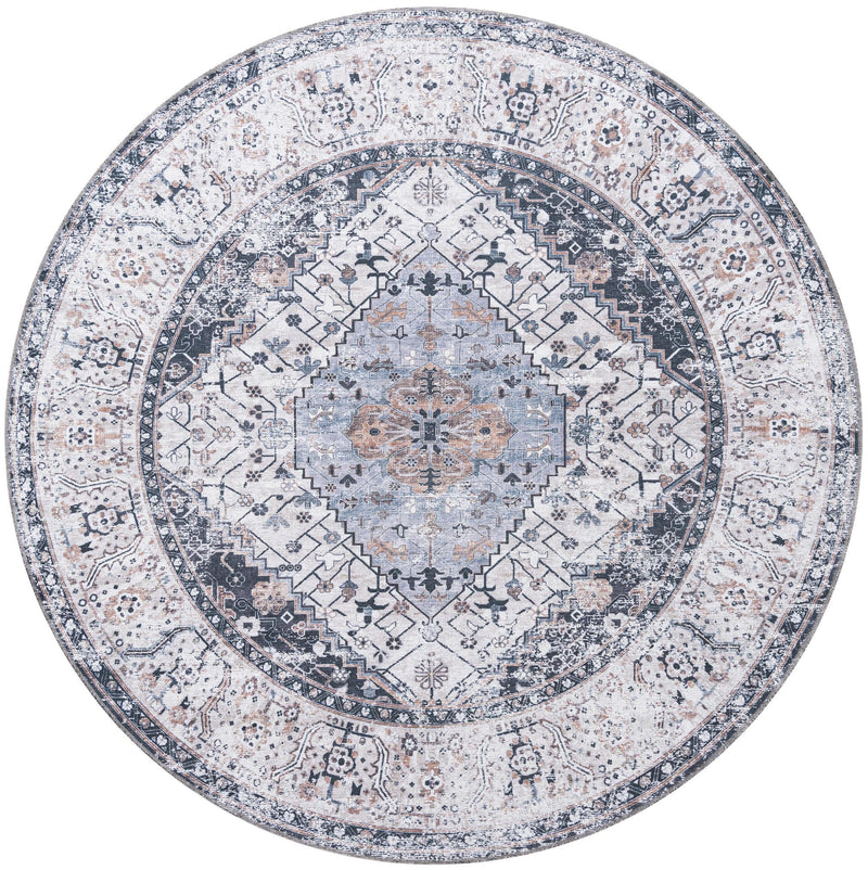 Laguna Sands Collection Area Rug -  Newport Round Linen Charcoal  lifestyle 51