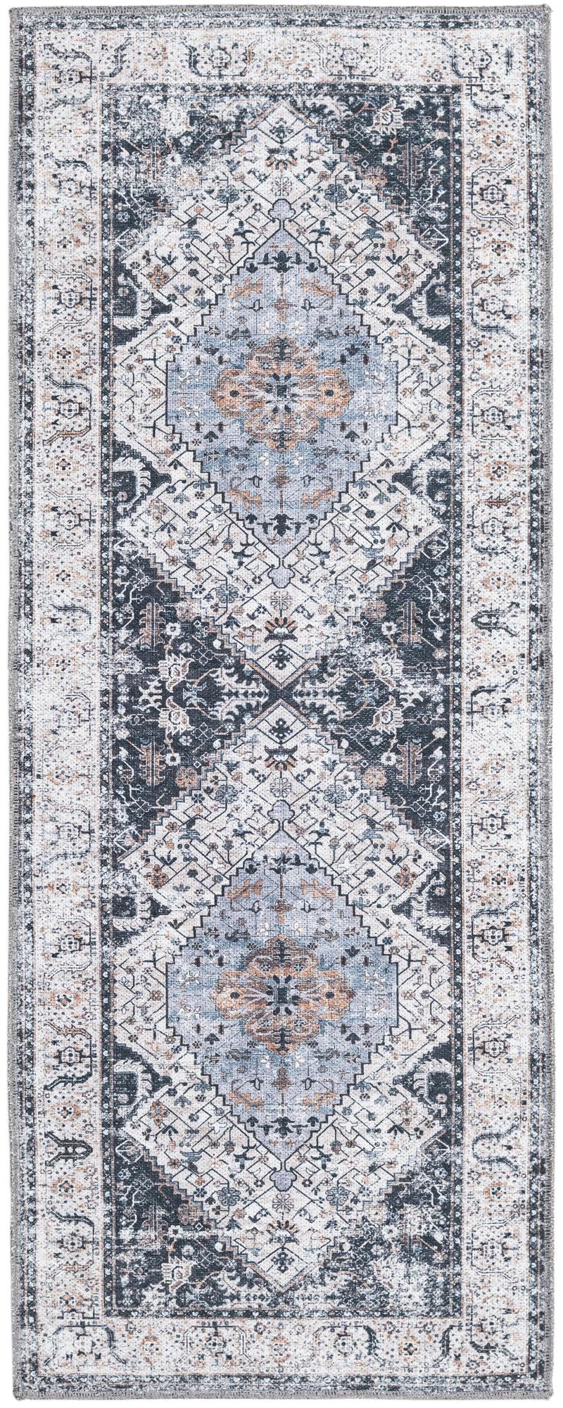 Laguna Sands Collection Area Rug -  Newport Runner Linen Charcoal  lifestyle 52