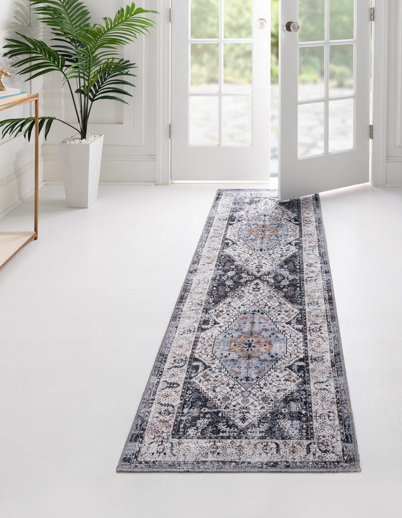 Laguna Sands Collection Area Rug -  Newport Runner Linen Charcoal  lifestyle 64