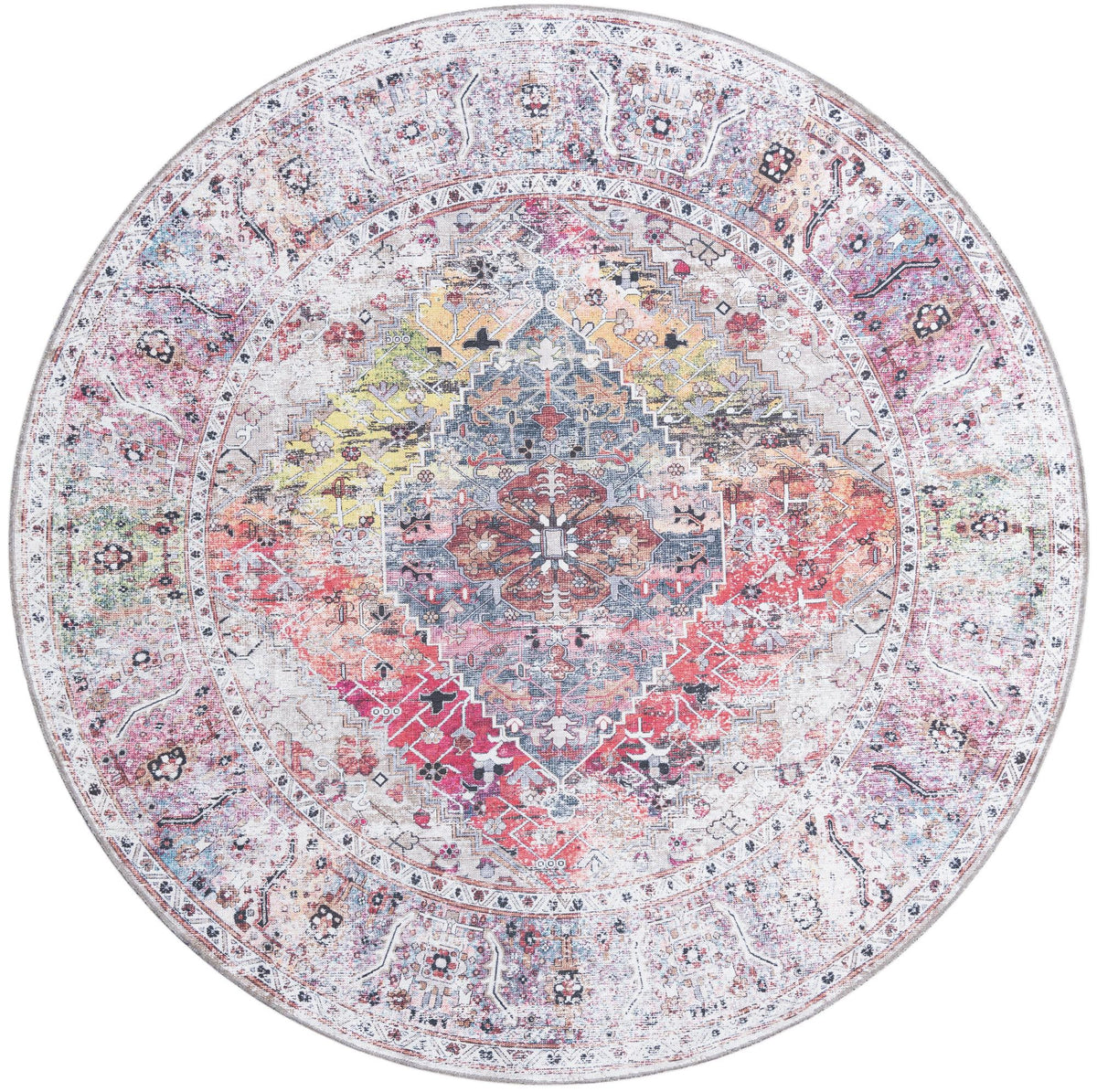 Laguna Sands Collection Area Rug -  Newport Round Multi  lifestyle 64