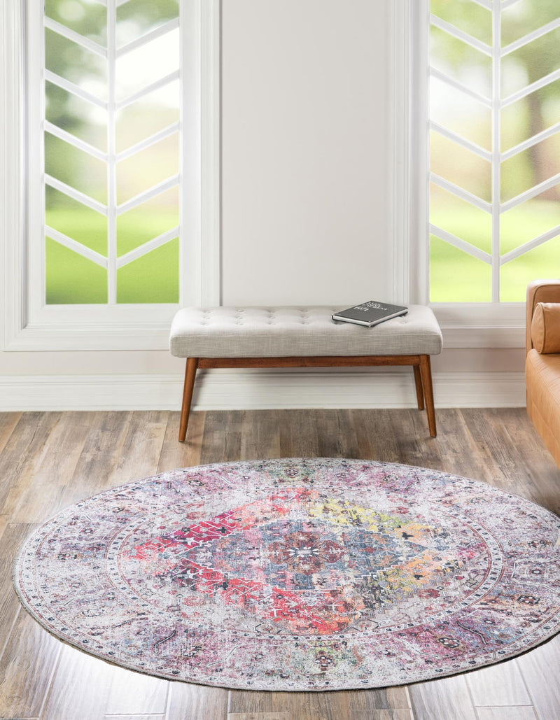 Laguna Sands Collection Area Rug -  Newport Round Multi  lifestyle 80