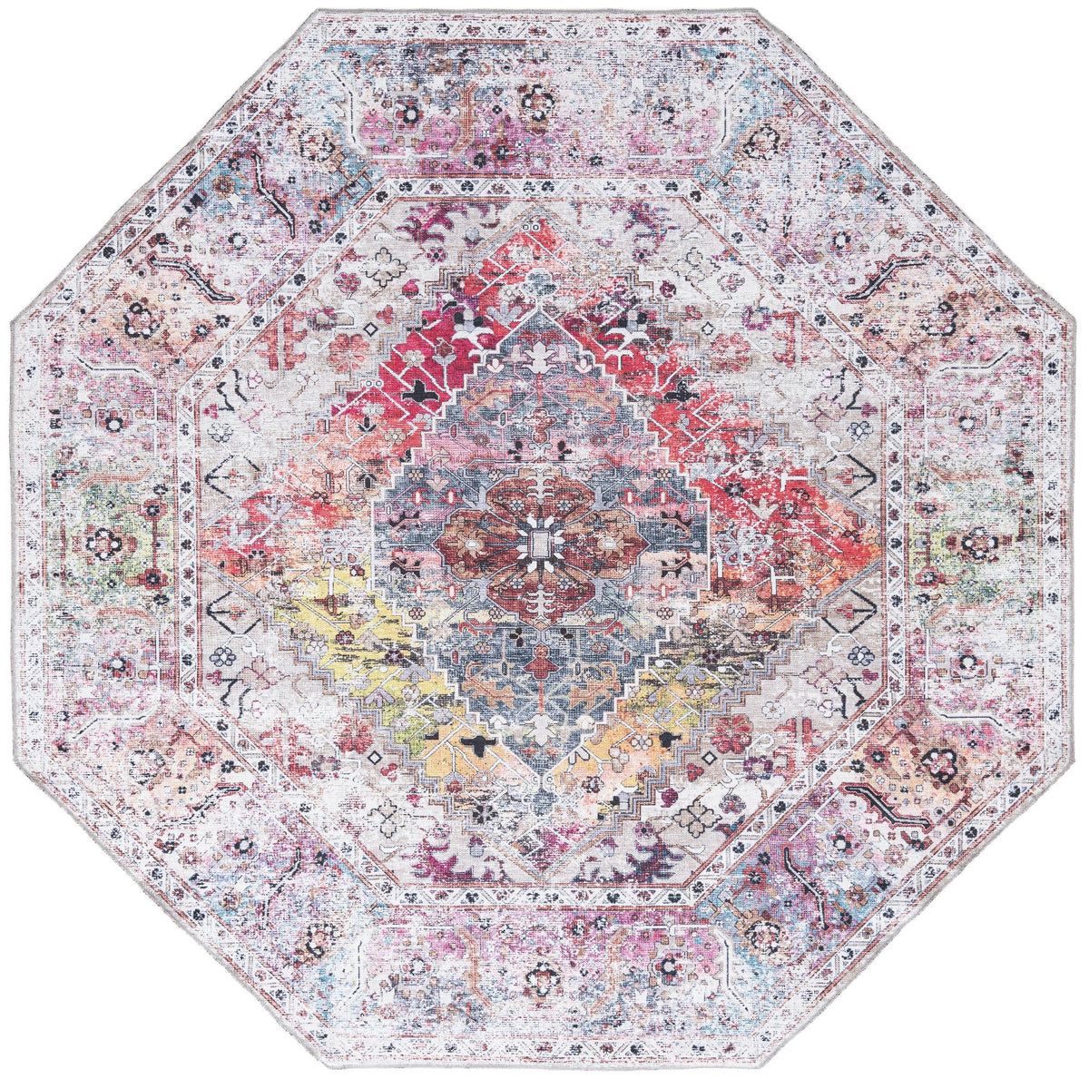 Laguna Sands Collection Area Rug -  Newport Octagon Multi  lifestyle 63