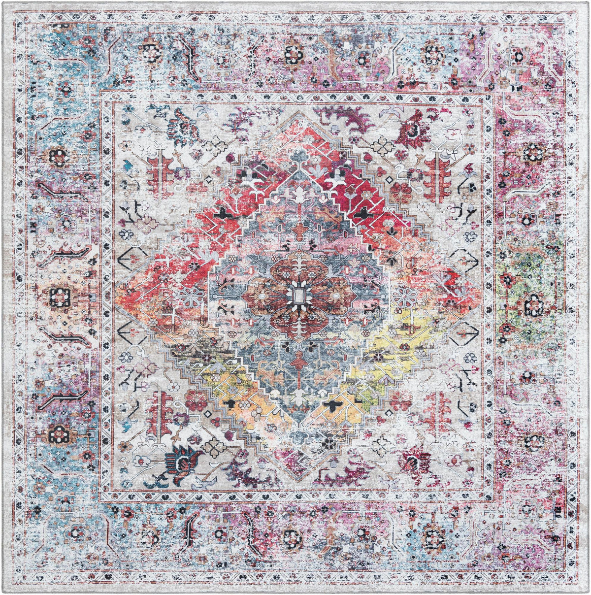 Laguna Sands Collection Area Rug -  Newport Square Multi  lifestyle 65