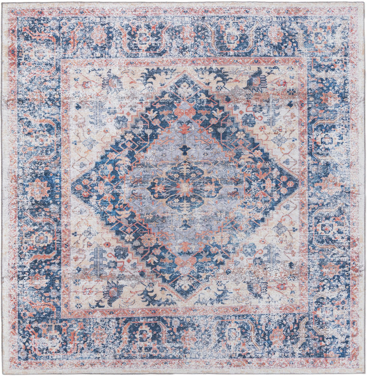 Laguna Sands Collection Area Rug -  Newport Square Navy Blue  lifestyle 68