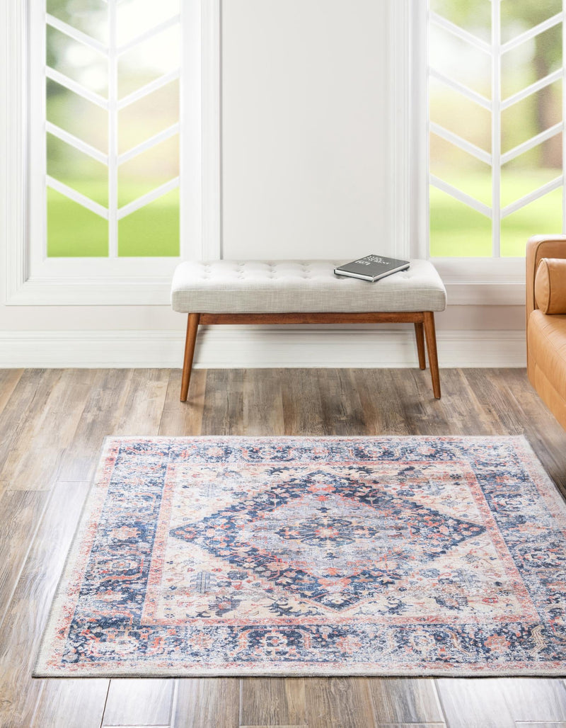 Laguna Sands Collection Area Rug -  Newport Square Navy Blue  lifestyle 84