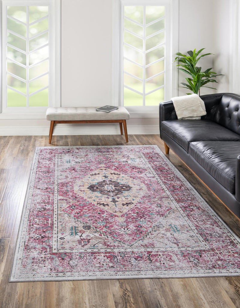 Laguna Sands Collection Area Rug -  Newport Rectangle Light Coral Pink  lifestyle 4