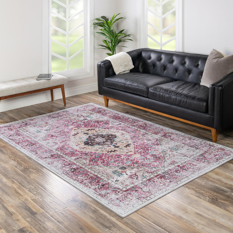 Laguna Sands Collection Area Rug -  Newport Rectangle Light Coral Pink  lifestyle 43