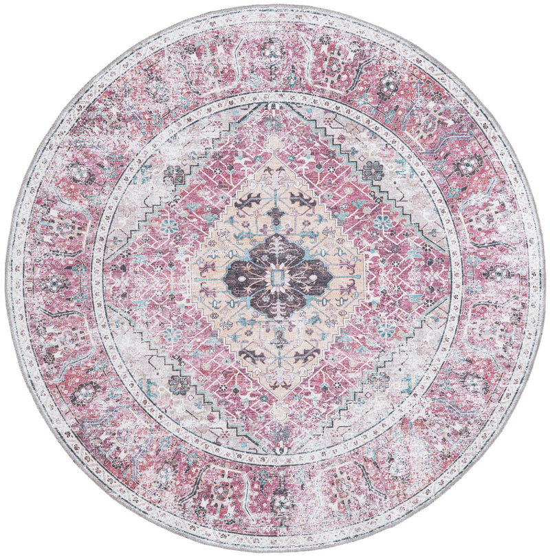 Laguna Sands Collection Area Rug -  Newport Round Light Coral Pink  lifestyle 46