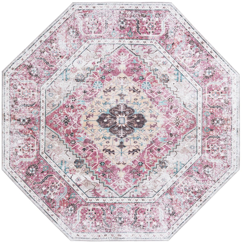 Laguna Sands Collection Area Rug -  Newport Octagon Light Coral Pink  lifestyle 68