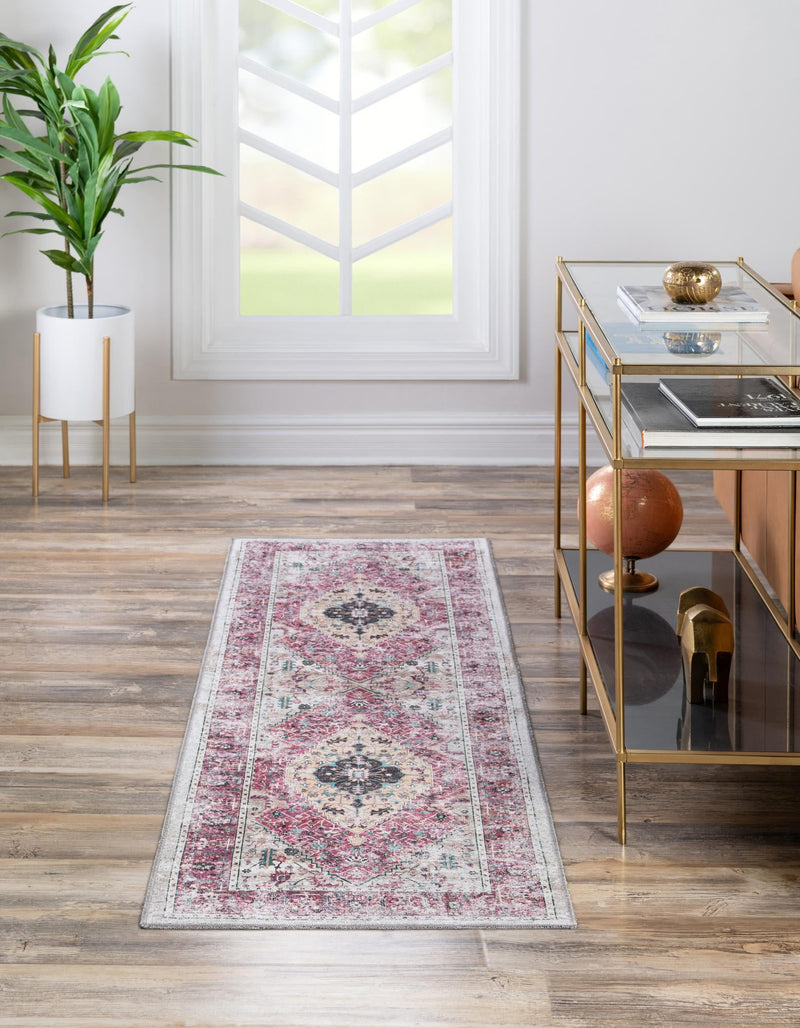 Laguna Sands Collection Area Rug -  Newport Runner Light Coral Pink  lifestyle 60