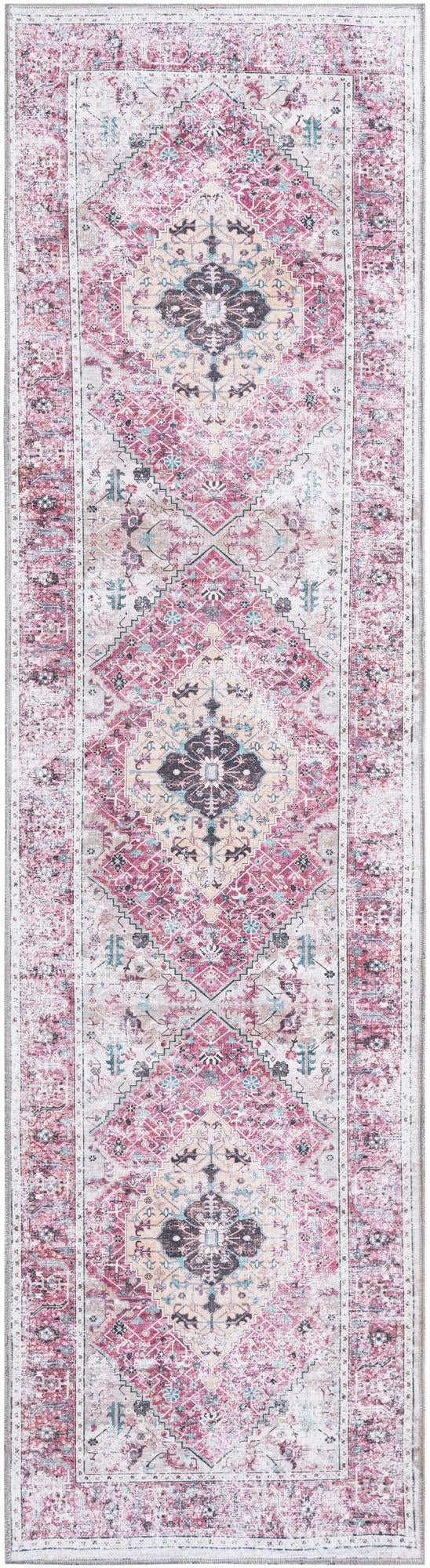 Laguna Sands Collection Area Rug -  Newport Runner Light Coral Pink  lifestyle 48