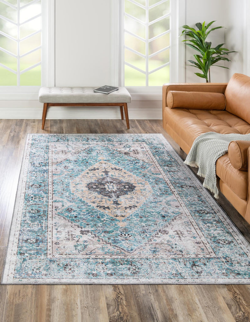 Laguna Sands Collection Area Rug -  Newport Rectangle Seaglass  lifestyle 5
