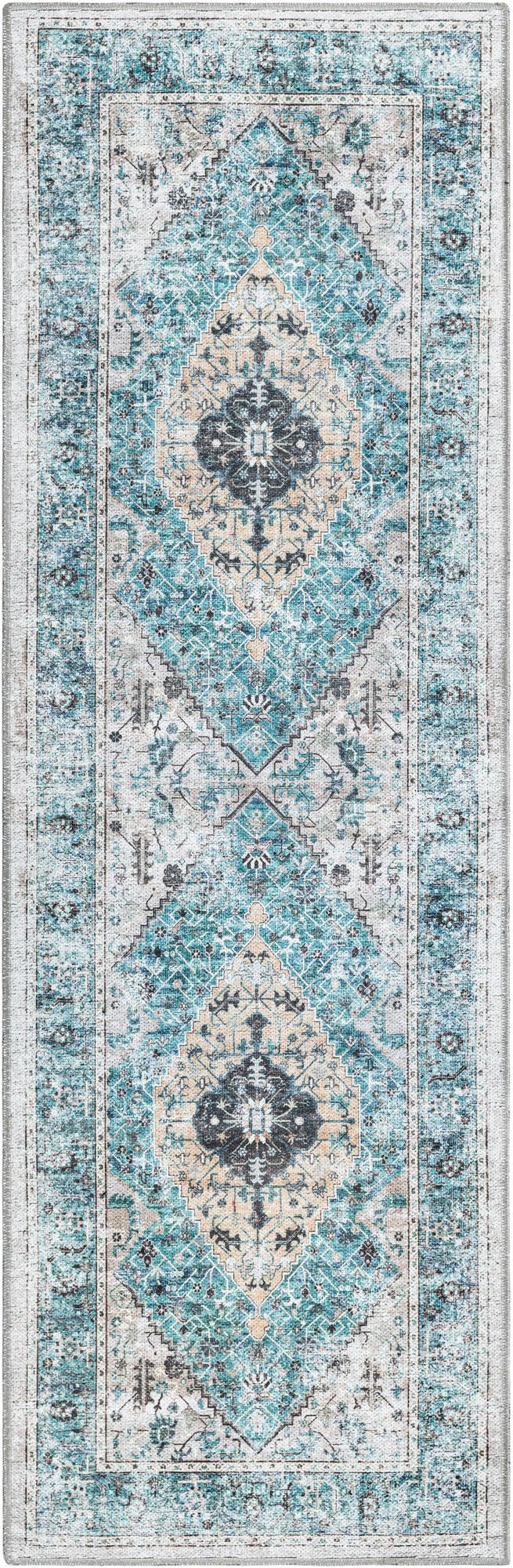 Laguna Sands Collection Area Rug -  Newport Runner Seaglass  lifestyle 50