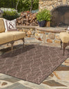 Garden Lattice Oasis Collection Area Rug -  Gazebo Rectangle Natural  lifestyle 21
