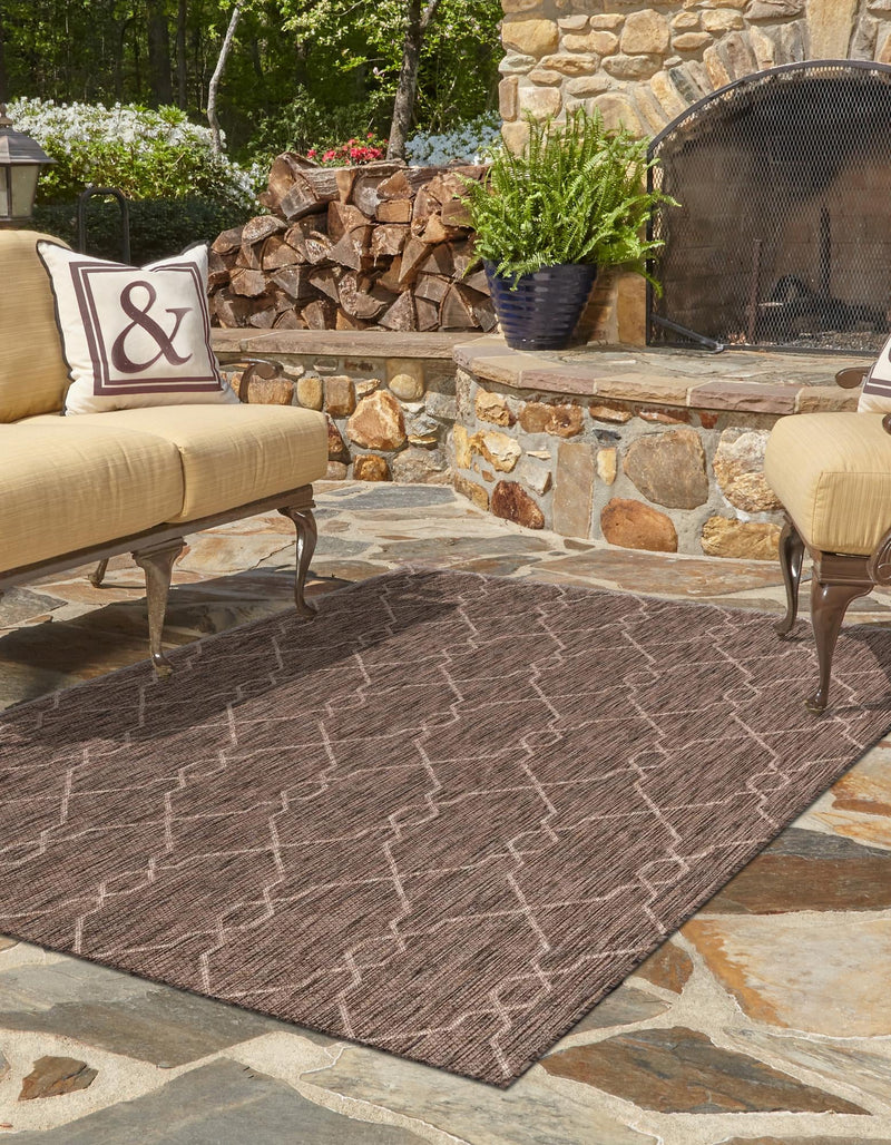 Garden Lattice Oasis Collection Area Rug -  Gazebo Rectangle Natural  lifestyle 21