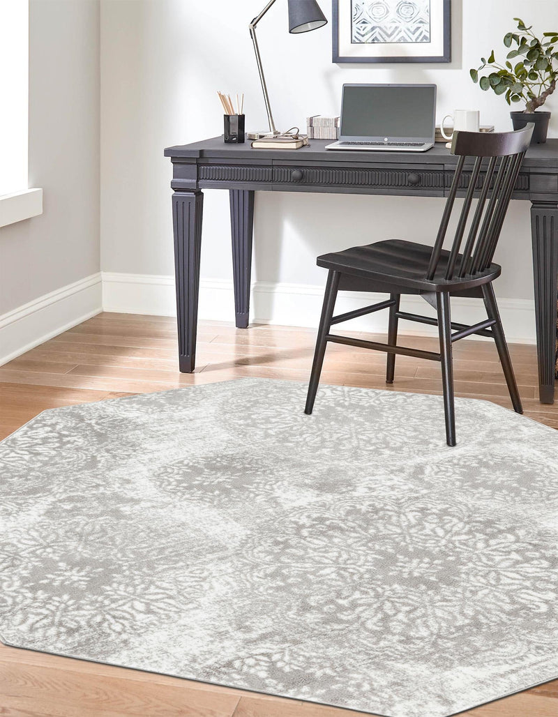 Riviera Elegance Collection Area Rug -  Monaco (Light Gray) Octagon Light Gray  lifestyle 5