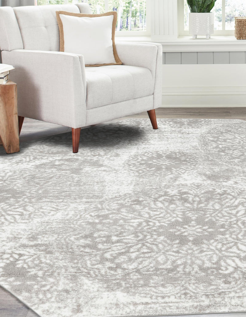 Riviera Elegance Collection Area Rug -  Monaco (Light Gray) Octagon Light Gray  lifestyle 11