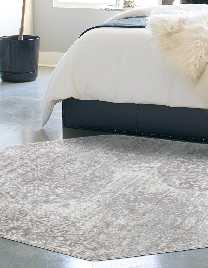 Riviera Elegance Collection Area Rug -  Monaco (Light Gray) Octagon Light Gray  lifestyle 14
