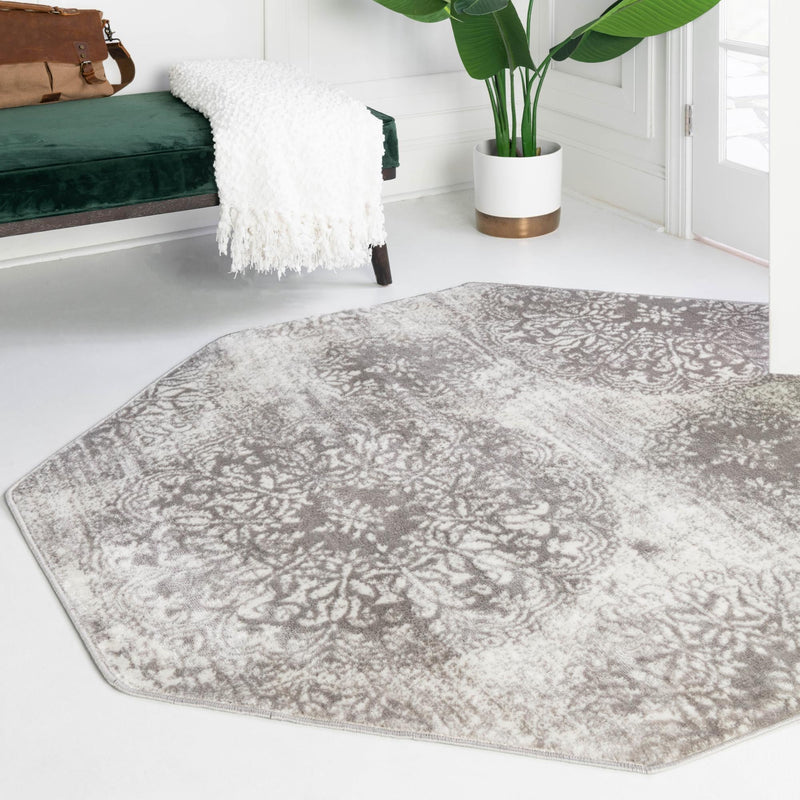 Riviera Elegance Collection Area Rug -  Monaco (Light Gray) Octagon Light Gray  lifestyle 54