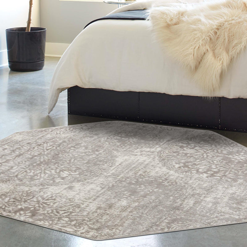 Riviera Elegance Collection Area Rug -  Monaco (Light Gray) Octagon Light Gray  lifestyle 56