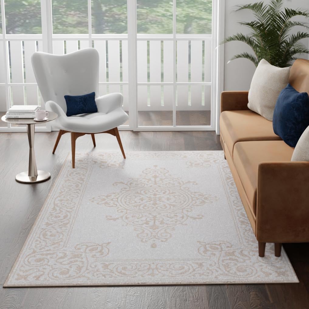 Sanctuary Retreat Collection Area Rug - Haven Rectangle Snow White  lifestyle 27