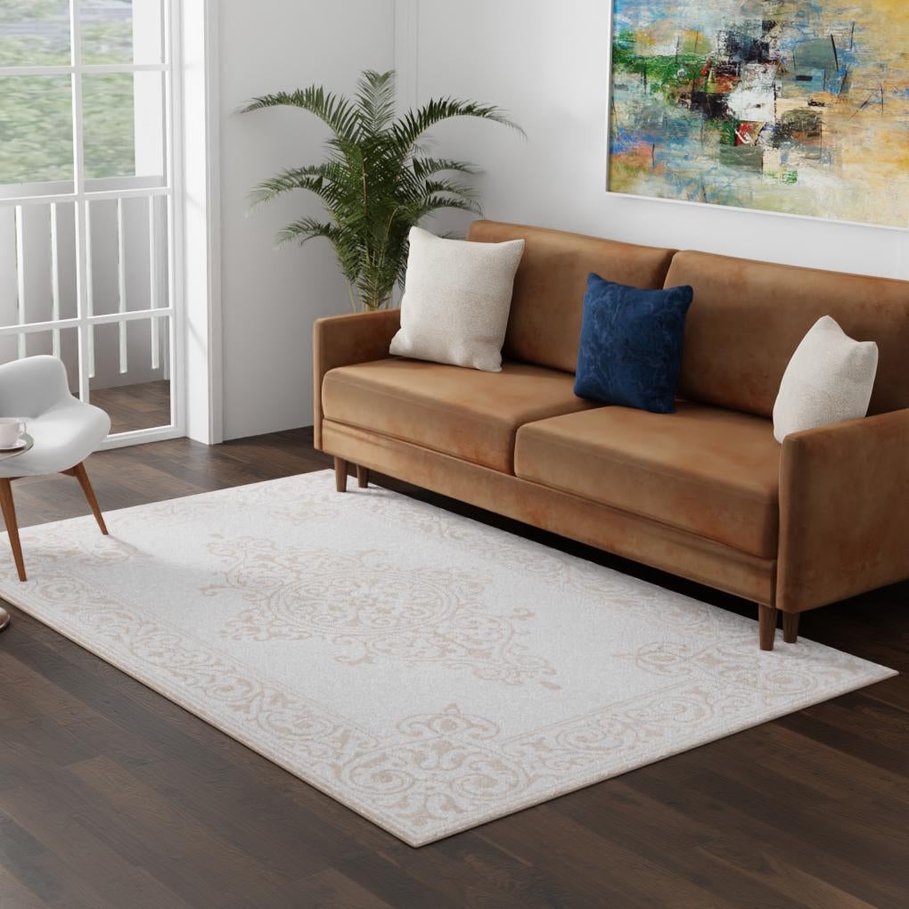 Sanctuary Retreat Collection Area Rug - Haven Rectangle Snow White  lifestyle 29