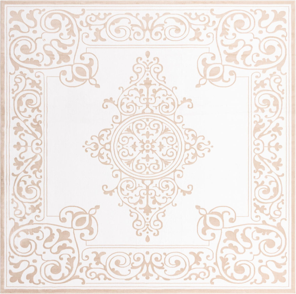 Sanctuary Retreat Collection Area Rug - Haven Square Snow White  lifestyle 31